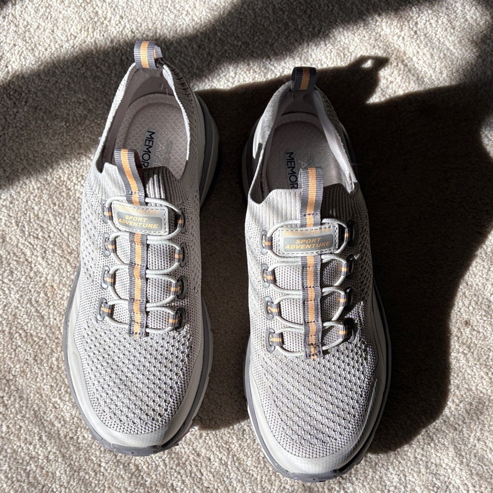 Skechers Gray and Orange Athletic Sneakers